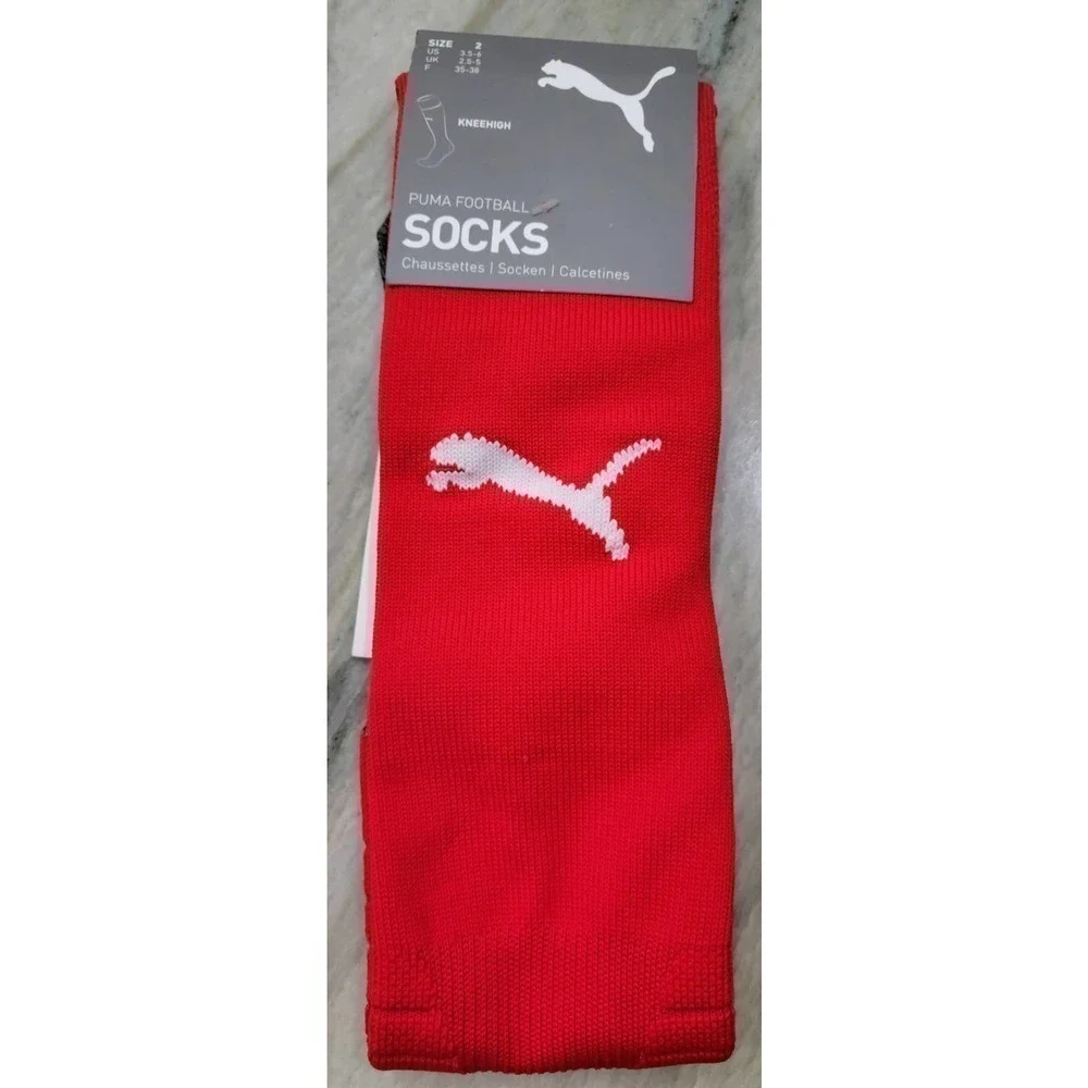 Puma Liga Knee High Socks Red Size 2 US 3.5-6